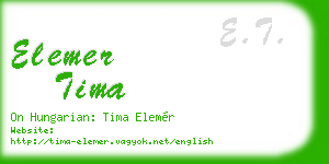 elemer tima business card