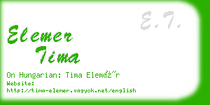 elemer tima business card